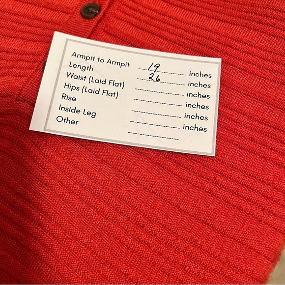 Chico's Burnt Orange V Neck Ribbed 3 Button Sweater - Picture 2 of 8